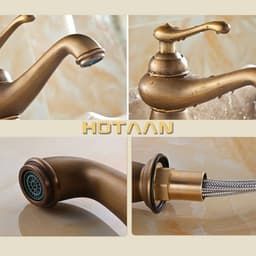 image-Bathroom Basin Faucet Antique bronze Brass Mixer solid copper Luxury Europe style Tap torneiras para banheiro crane YT-5061