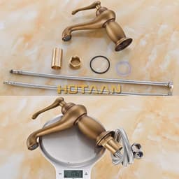 image-Bathroom Basin Faucet Antique bronze Brass Mixer solid copper Luxury Europe style Tap torneiras para banheiro crane YT-5061