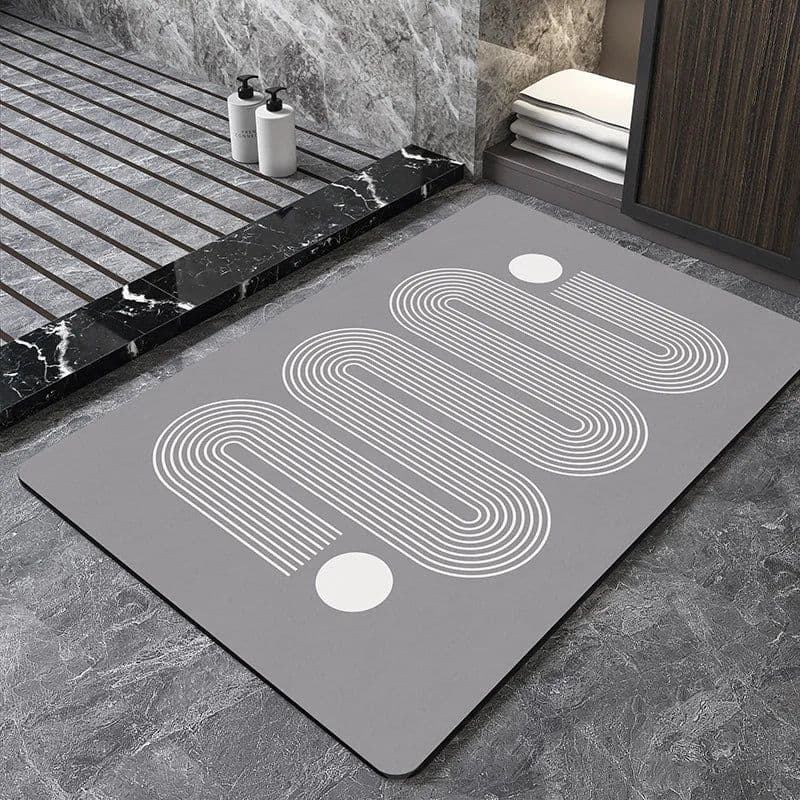 image-Nordic Geometric Diatomite Bath Mat Bathroom Super Absorbent Foot Mats Non Slip Quick Dry Toilet Shower Toilet Room Rugs Doormat