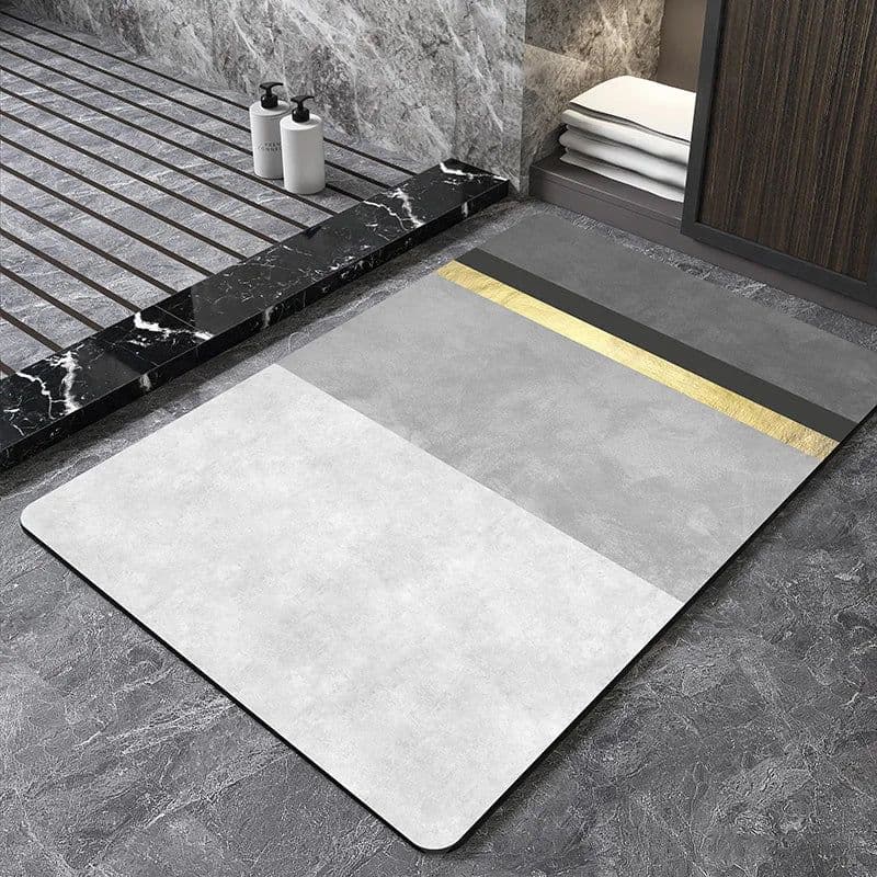 image-Nordic Geometric Diatomite Bath Mat Bathroom Super Absorbent Foot Mats Non Slip Quick Dry Toilet Shower Toilet Room Rugs Doormat