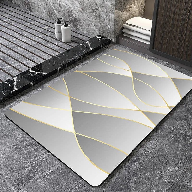 image-Nordic Geometric Diatomite Bath Mat Bathroom Super Absorbent Foot Mats Non Slip Quick Dry Toilet Shower Toilet Room Rugs Doormat