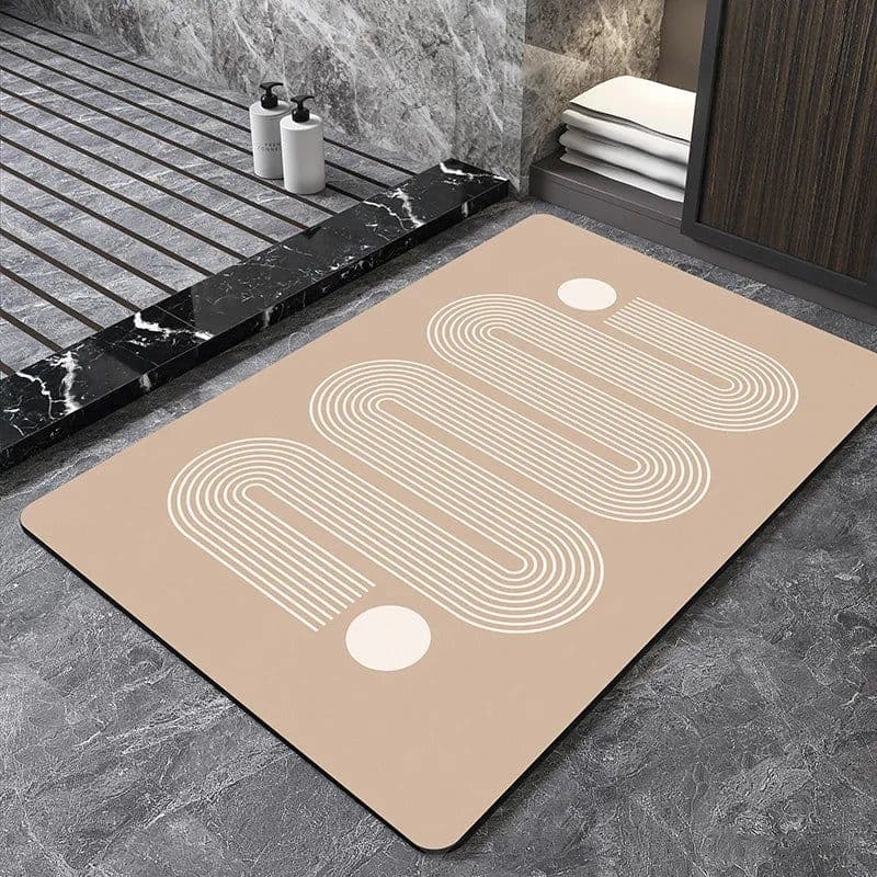 image-Nordic Geometric Diatomite Bath Mat Bathroom Super Absorbent Foot Mats Non Slip Quick Dry Toilet Shower Toilet Room Rugs Doormat