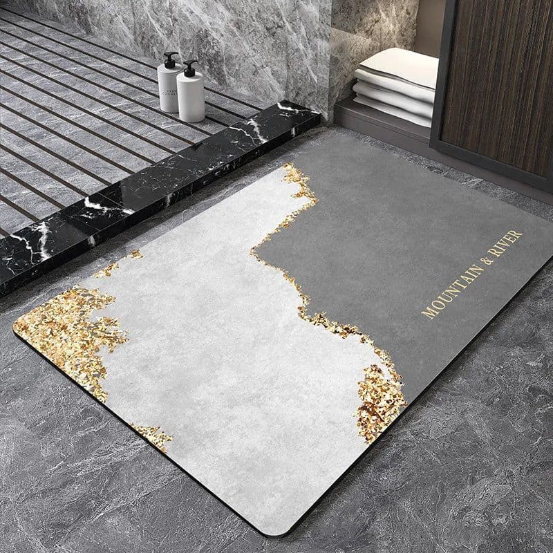 image-Nordic Geometric Diatomite Bath Mat Bathroom Super Absorbent Foot Mats Non Slip Quick Dry Toilet Shower Toilet Room Rugs Doormat