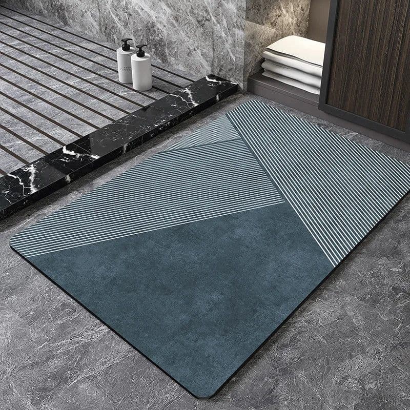 image-Nordic Geometric Diatomite Bath Mat Bathroom Super Absorbent Foot Mats Non Slip Quick Dry Toilet Shower Toilet Room Rugs Doormat