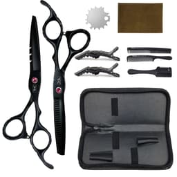 image-6.0" Hair Scissors Professional Hairdressing Scissors Set Barber Scissors Thinning Shears Hair Cutting Tool Hairdresser Scissors