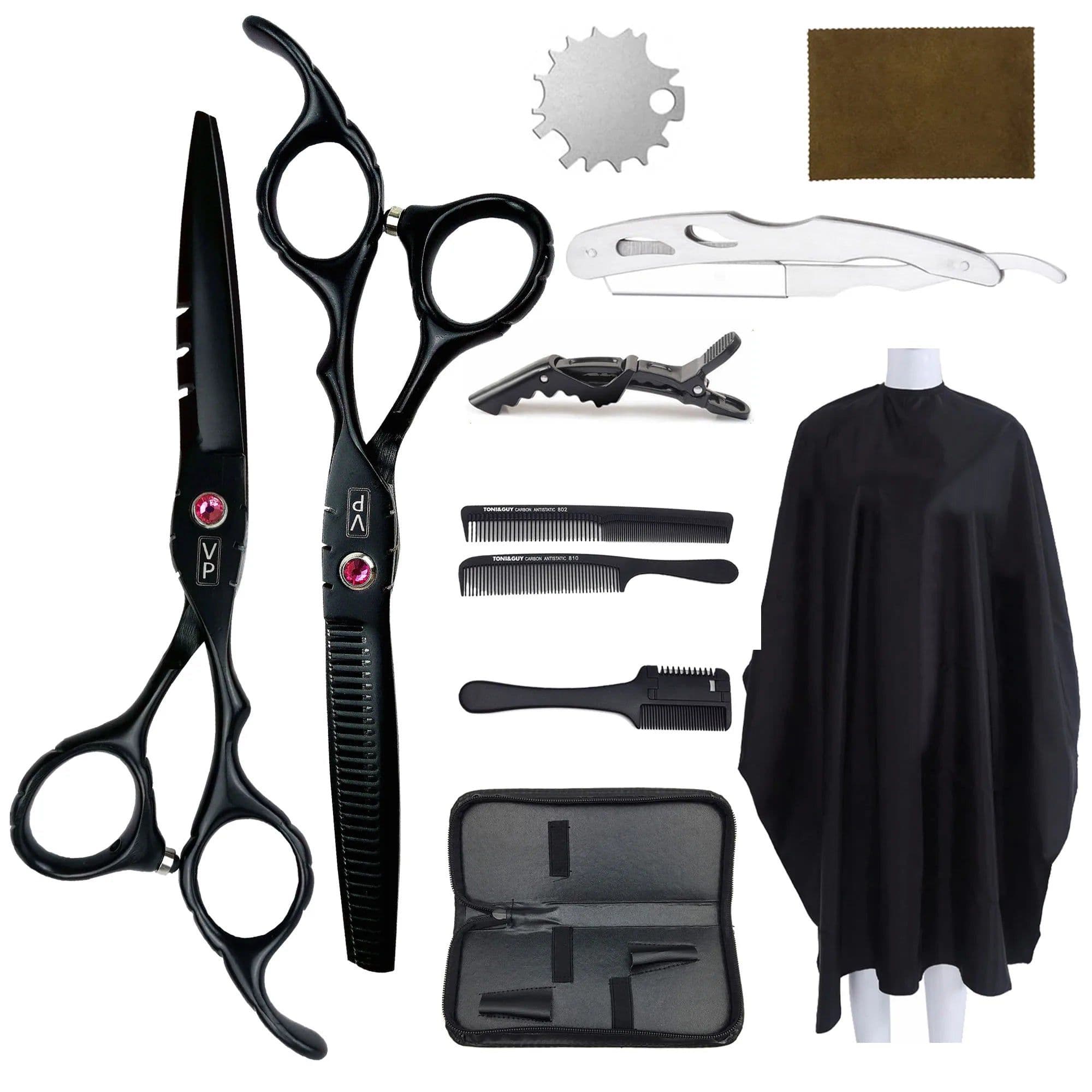image-6.0" Hair Scissors Professional Hairdressing Scissors Set Barber Scissors Thinning Shears Hair Cutting Tool Hairdresser Scissors