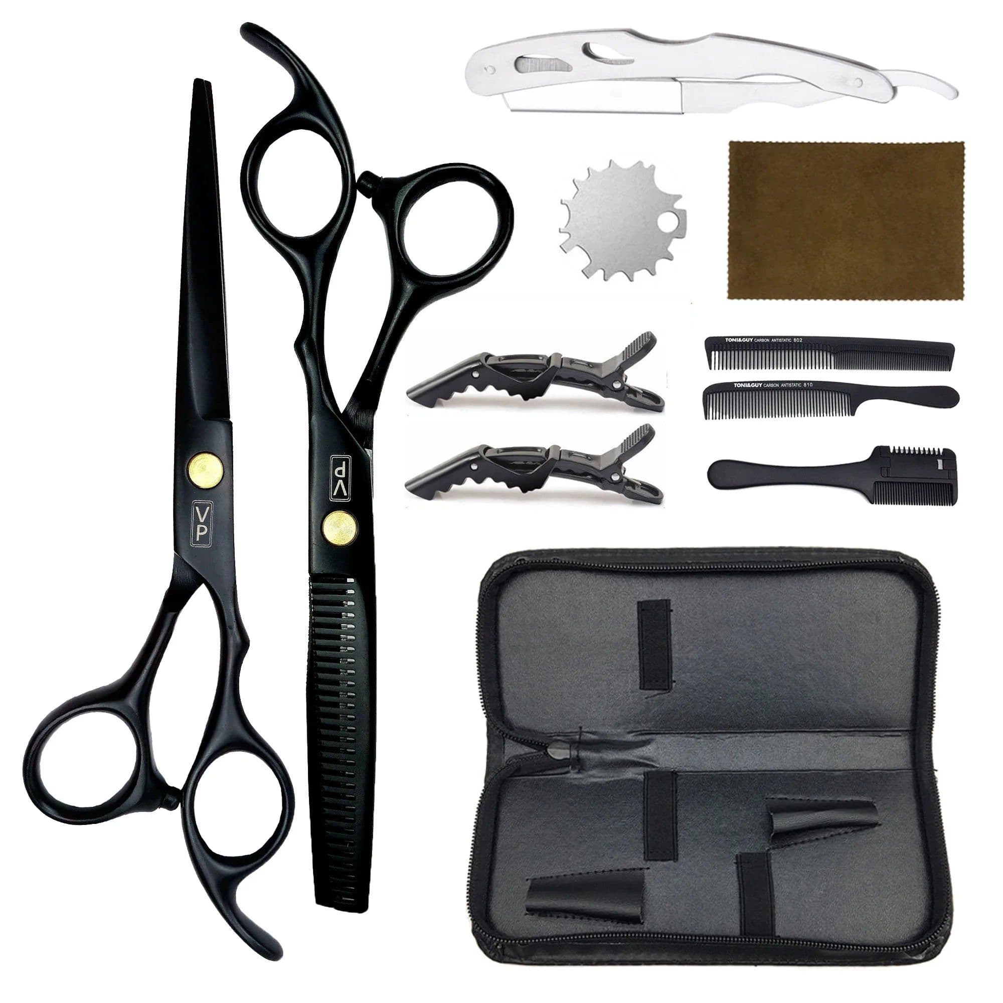 image-6.0" Hair Scissors Professional Hairdressing Scissors Set Barber Scissors Thinning Shears Hair Cutting Tool Hairdresser Scissors