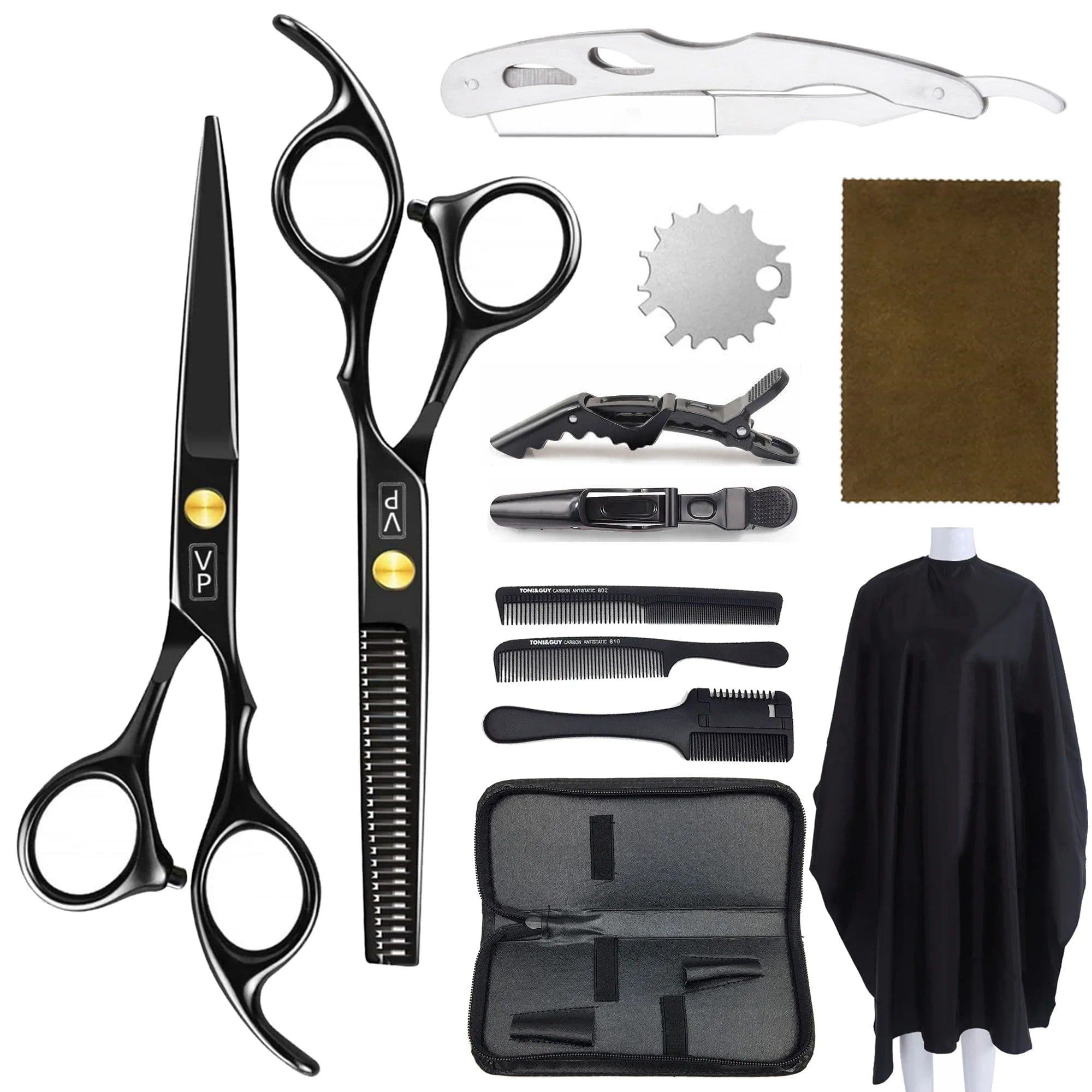 image-6.0" Hair Scissors Professional Hairdressing Scissors Set Barber Scissors Thinning Shears Hair Cutting Tool Hairdresser Scissors
