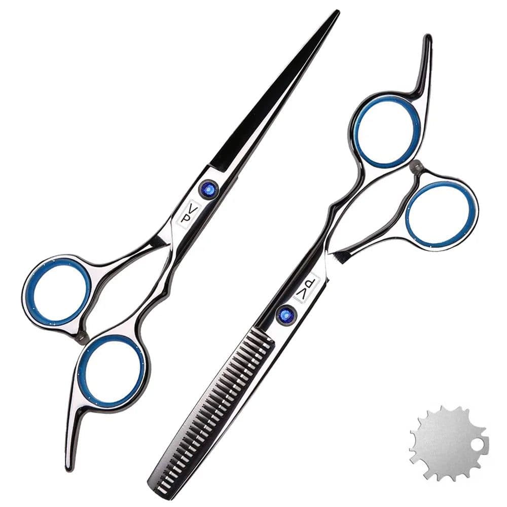 image-6.0" Hair Scissors Professional Hairdressing Scissors Set Barber Scissors Thinning Shears Hair Cutting Tool Hairdresser Scissors