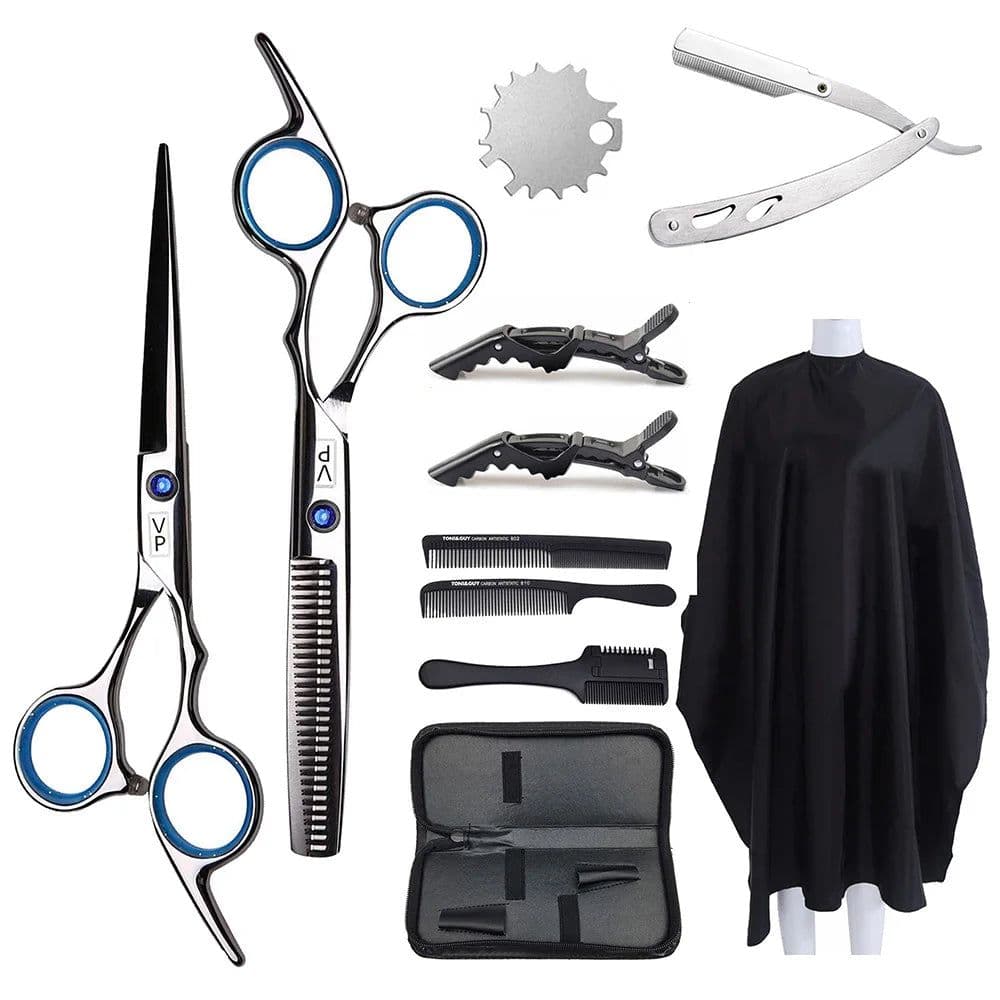 image-6.0" Hair Scissors Professional Hairdressing Scissors Set Barber Scissors Thinning Shears Hair Cutting Tool Hairdresser Scissors