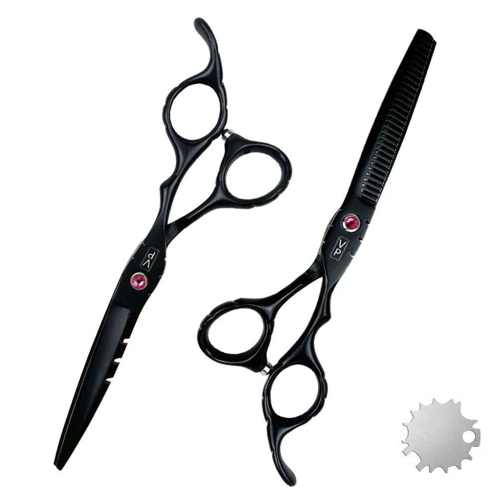 image-6.0" Hair Scissors Professional Hairdressing Scissors Set Barber Scissors Thinning Shears Hair Cutting Tool Hairdresser Scissors