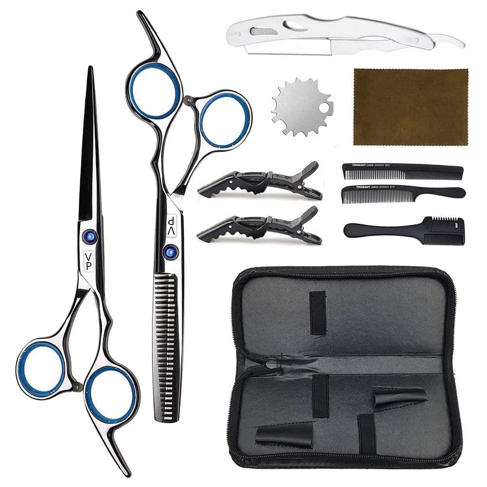 image-6.0" Hair Scissors Professional Hairdressing Scissors Set Barber Scissors Thinning Shears Hair Cutting Tool Hairdresser Scissors
