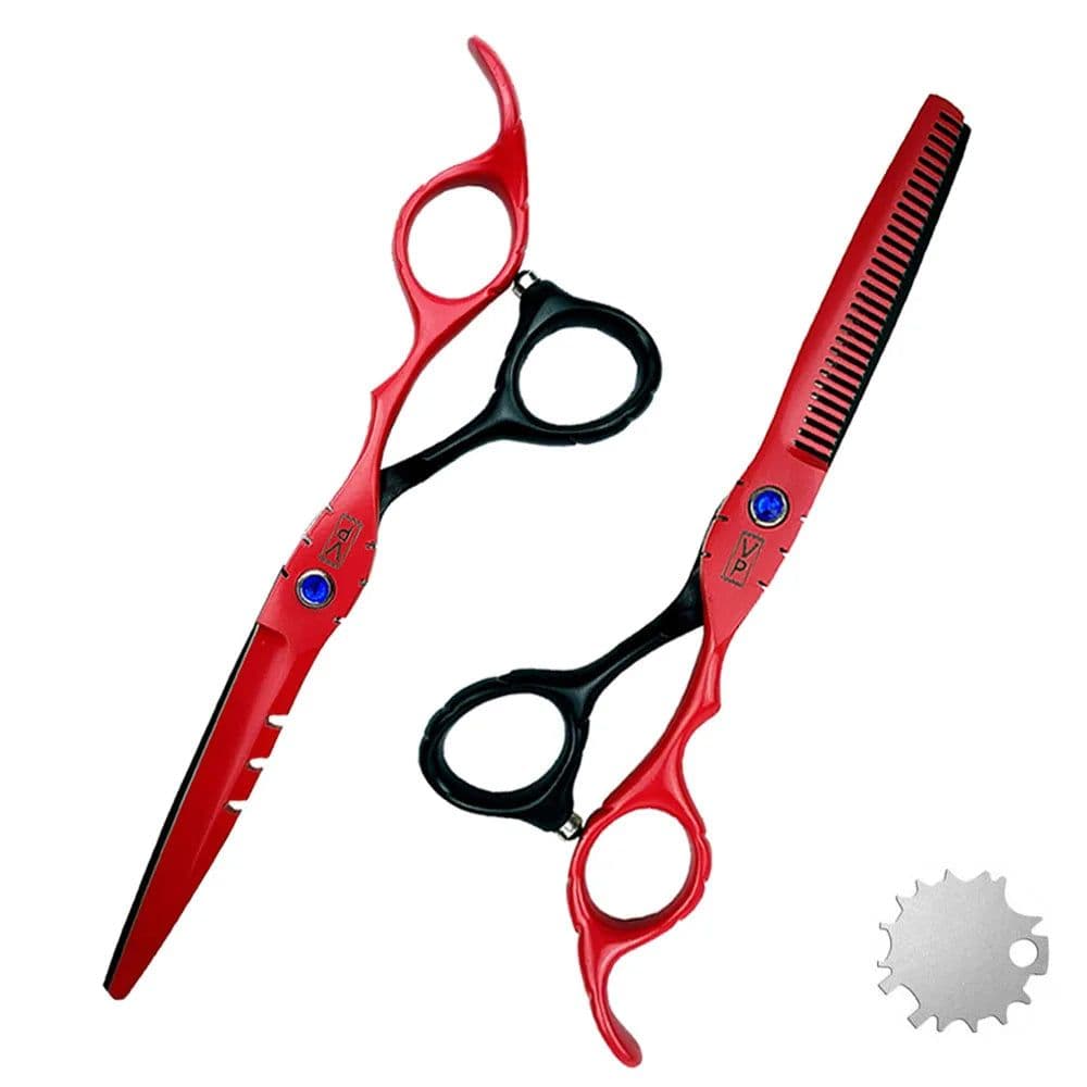 image-6.0" Hair Scissors Professional Hairdressing Scissors Set Barber Scissors Thinning Shears Hair Cutting Tool Hairdresser Scissors