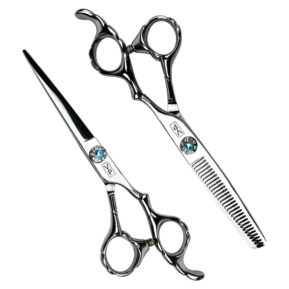 image-6.0" Hair Scissors Professional Hairdressing Scissors Set Barber Scissors Thinning Shears Hair Cutting Tool Hairdresser Scissors
