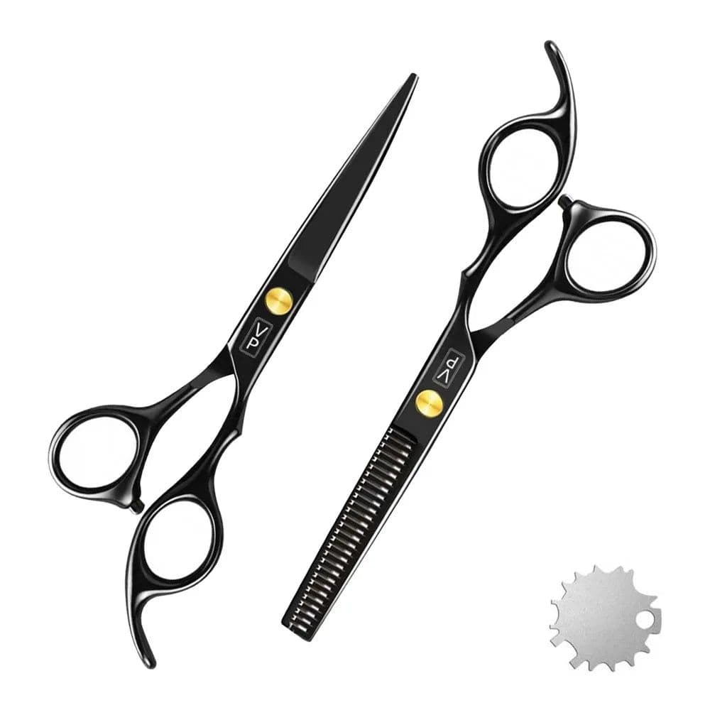 image-6.0" Hair Scissors Professional Hairdressing Scissors Set Barber Scissors Thinning Shears Hair Cutting Tool Hairdresser Scissors