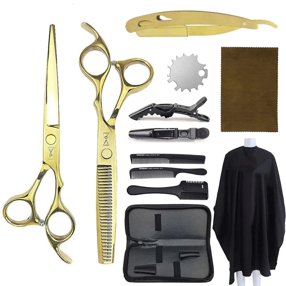 image-6.0" Hair Scissors Professional Hairdressing Scissors Set Barber Scissors Thinning Shears Hair Cutting Tool Hairdresser Scissors