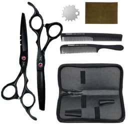 image-6.0" Hair Scissors Professional Hairdressing Scissors Set Barber Scissors Thinning Shears Hair Cutting Tool Hairdresser Scissors
