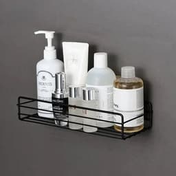 image-1PC Punch-free bathroom shelf storage organizer shower wall shelf storage box kitchen basket bathroom accessories WJ102813
