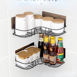 image-1PC Punch-free bathroom shelf storage organizer shower wall shelf storage box kitchen basket bathroom accessories WJ102813