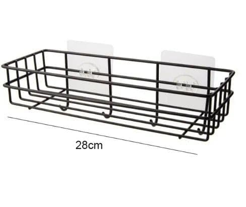 image-1PC Punch-free bathroom shelf storage organizer shower wall shelf storage box kitchen basket bathroom accessories WJ102813