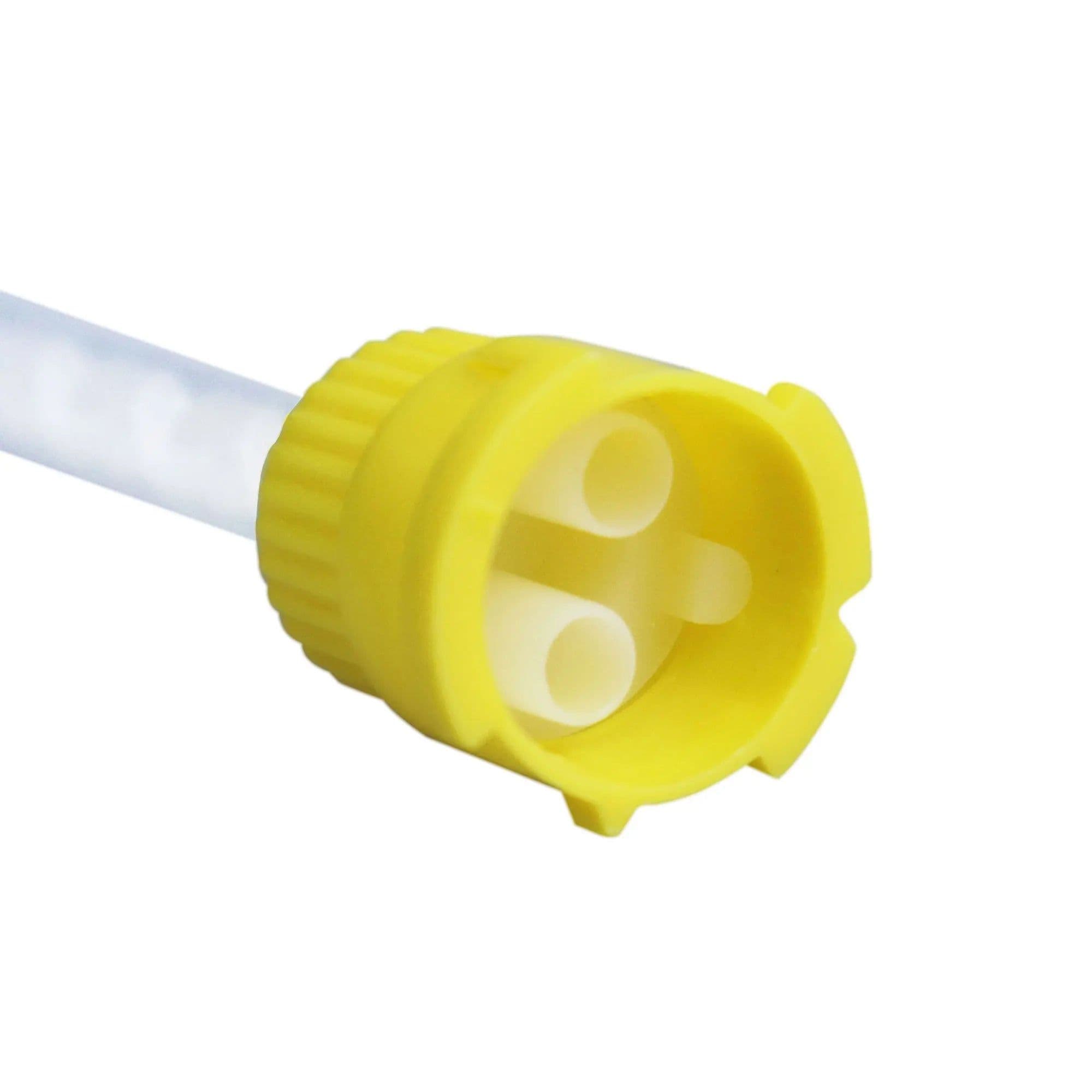 image-50/ 100pcs Silicon Dental Impression Material Mixing Tips Yellow Disposable Tube Dentistry Rubber Conveying Mixing Head Nozzle