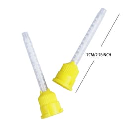 image-50/ 100pcs Silicon Dental Impression Material Mixing Tips Yellow Disposable Tube Dentistry Rubber Conveying Mixing Head Nozzle