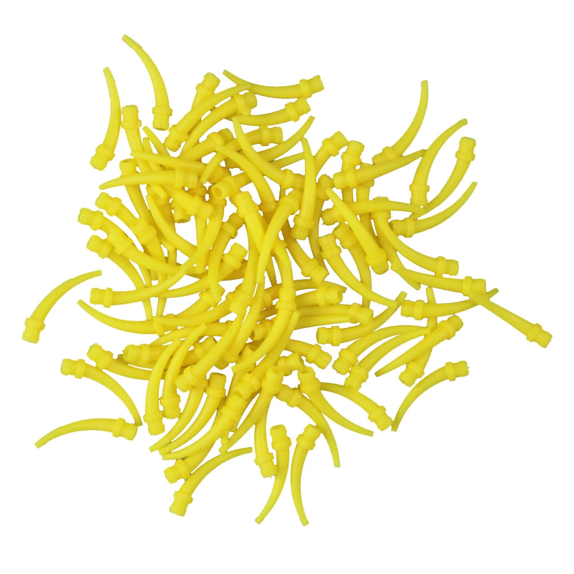 image-50/ 100pcs Silicon Dental Impression Material Mixing Tips Yellow Disposable Tube Dentistry Rubber Conveying Mixing Head Nozzle