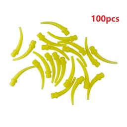 image-50/ 100pcs Silicon Dental Impression Material Mixing Tips Yellow Disposable Tube Dentistry Rubber Conveying Mixing Head Nozzle