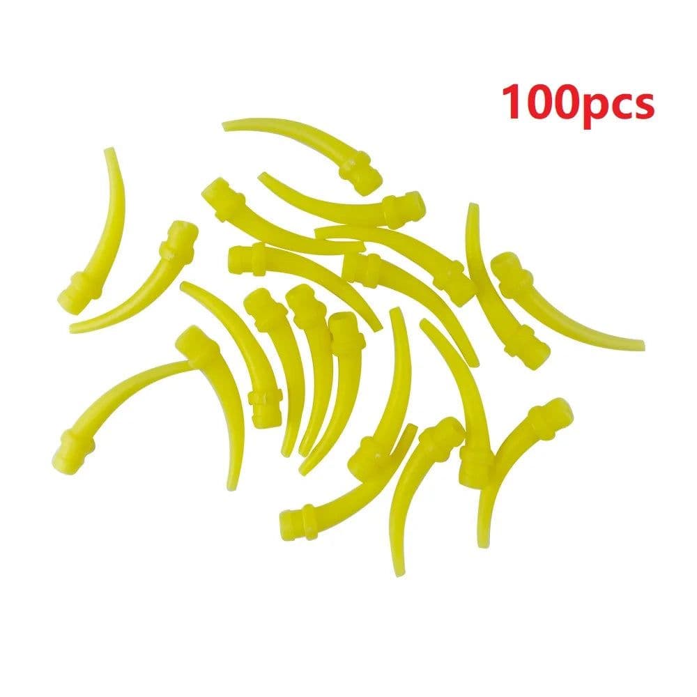 image-50/ 100pcs Silicon Dental Impression Material Mixing Tips Yellow Disposable Tube Dentistry Rubber Conveying Mixing Head Nozzle