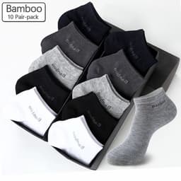 image-10 Pairs / Pack Men's Bamboo Fiber Socks Short High Quality New Casual Breatheable Anti-Bacterial Man Ankle Socks Men