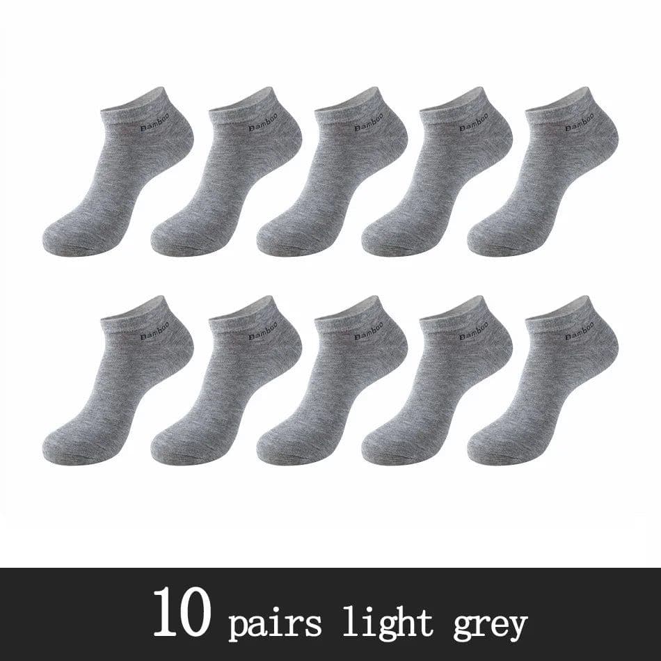 image-10 Pairs / Pack Men's Bamboo Fiber Socks Short High Quality New Casual Breatheable Anti-Bacterial Man Ankle Socks Men