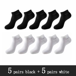 image-10 Pairs / Pack Men's Bamboo Fiber Socks Short High Quality New Casual Breatheable Anti-Bacterial Man Ankle Socks Men