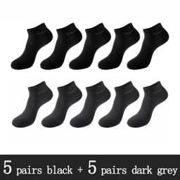 image-10 Pairs / Pack Men's Bamboo Fiber Socks Short High Quality New Casual Breatheable Anti-Bacterial Man Ankle Socks Men