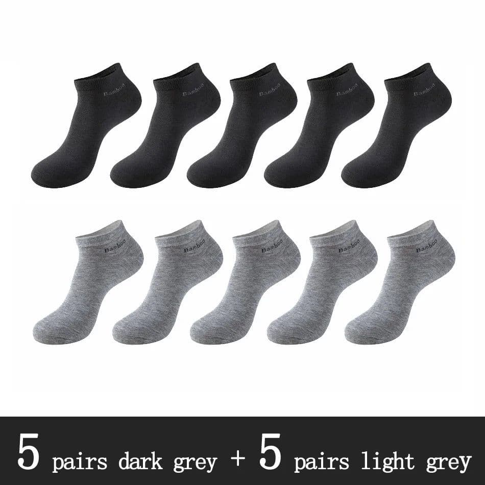 image-10 Pairs / Pack Men's Bamboo Fiber Socks Short High Quality New Casual Breatheable Anti-Bacterial Man Ankle Socks Men