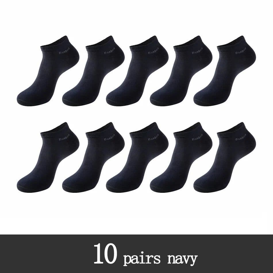 image-10 Pairs / Pack Men's Bamboo Fiber Socks Short High Quality New Casual Breatheable Anti-Bacterial Man Ankle Socks Men