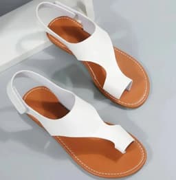 image-Women's Sandals Flats Flip-flops Summer 2024 New Casual Elegant Woman Shoes with Low Heels Luxury Best Selling Comfortable White