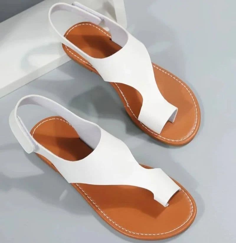 image-Women's Sandals Flats Flip-flops Summer 2024 New Casual Elegant Woman Shoes with Low Heels Luxury Best Selling Comfortable White