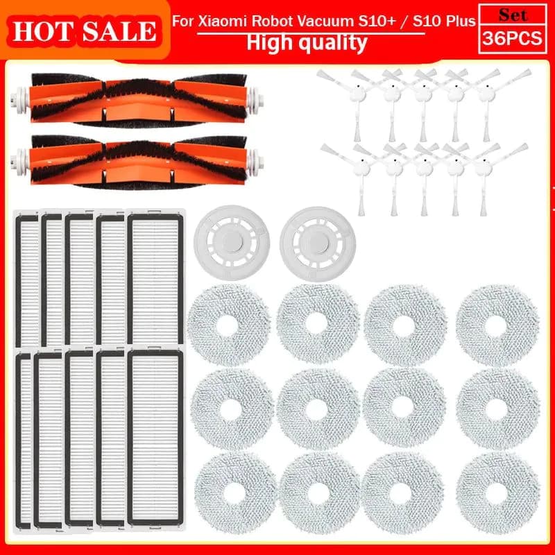 image-For Xiaomi Robot Vacuum S10+ / S10 Plus /B105 Accessories Main Side Brush Hepa Filter Mop Rag Cloth Spare Parts