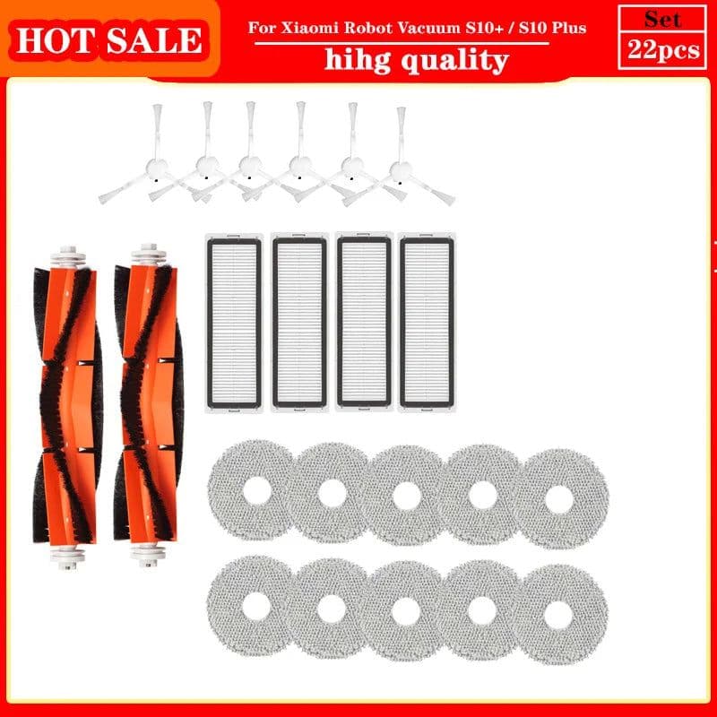 image-For Xiaomi Robot Vacuum S10+ / S10 Plus /B105 Accessories Main Side Brush Hepa Filter Mop Rag Cloth Spare Parts