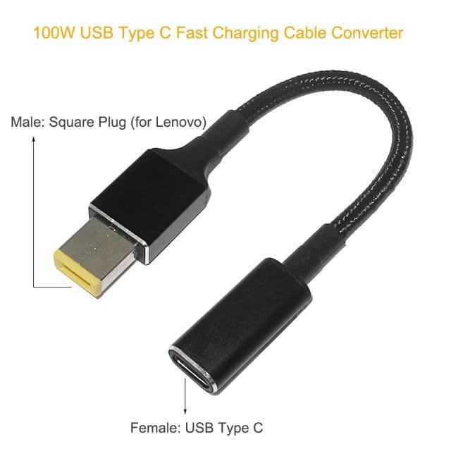 image-100W USB C PD to DC Universal Laptop Charger Converter Type C Fast Charging Adapter Cable Cord for Asus Lenovo Hp Dell Laptop