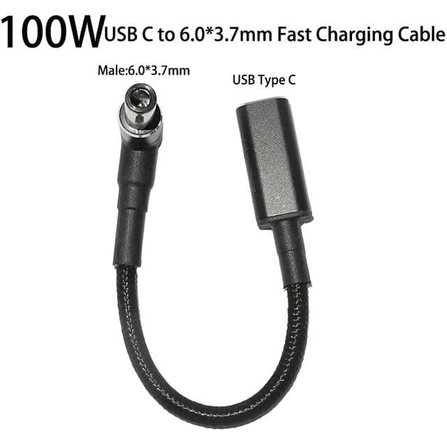 image-100W USB C PD to DC Universal Laptop Charger Converter Type C Fast Charging Adapter Cable Cord for Asus Lenovo Hp Dell Laptop