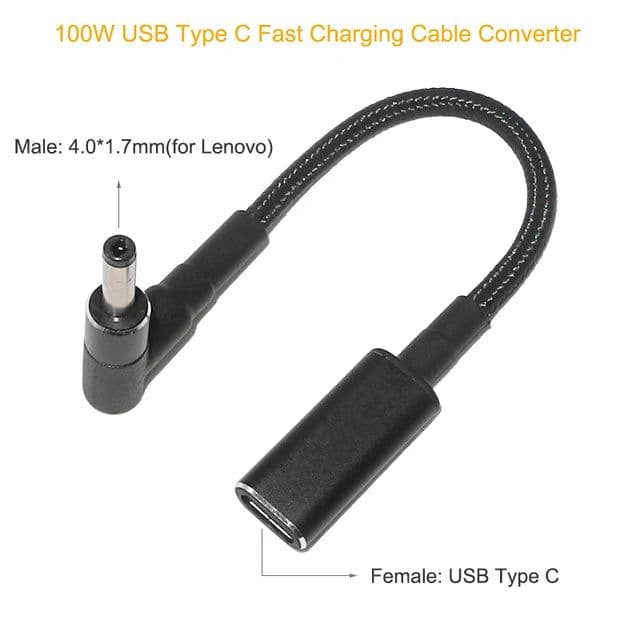 image-100W USB C PD to DC Universal Laptop Charger Converter Type C Fast Charging Adapter Cable Cord for Asus Lenovo Hp Dell Laptop