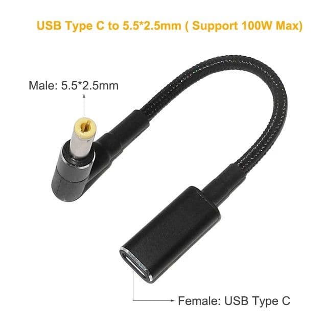 image-100W USB C PD to DC Universal Laptop Charger Converter Type C Fast Charging Adapter Cable Cord for Asus Lenovo Hp Dell Laptop