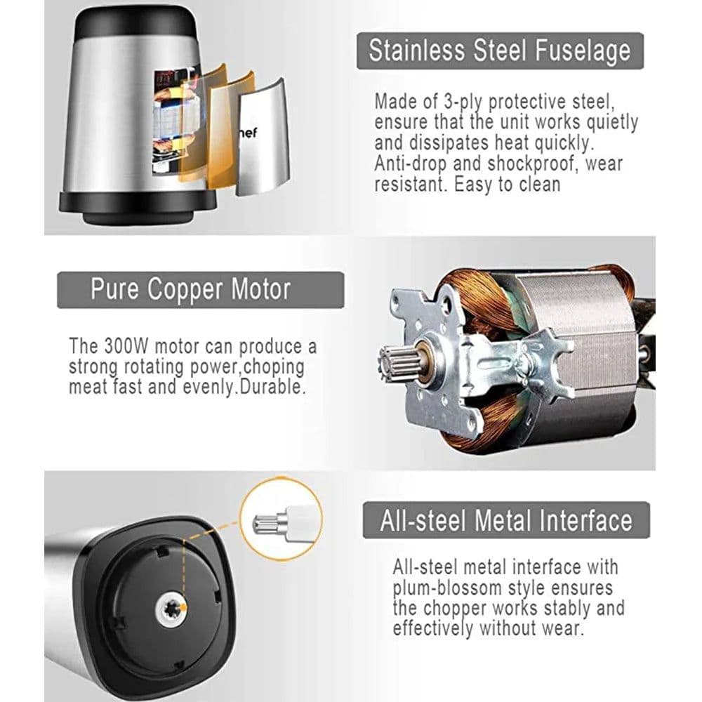image-2Speeds 304Stainless Steel Electric Chopper Meat Grinder Mincer Food Processor Slicer Vegetable food chopper meat slicer machine
