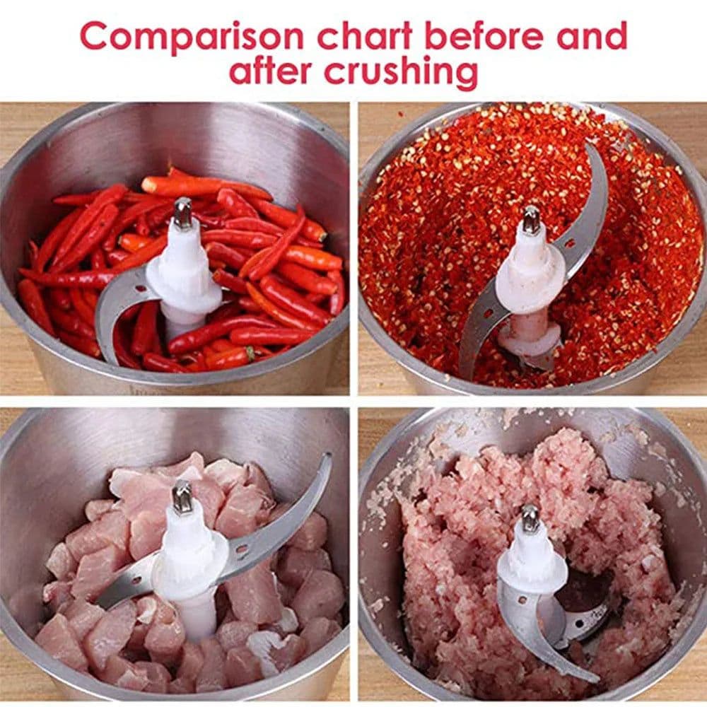 image-2Speeds 304Stainless Steel Electric Chopper Meat Grinder Mincer Food Processor Slicer Vegetable food chopper meat slicer machine