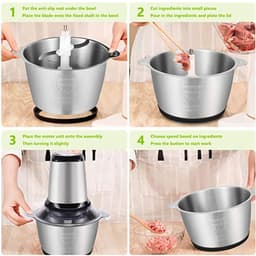 image-2Speeds 304Stainless Steel Electric Chopper Meat Grinder Mincer Food Processor Slicer Vegetable food chopper meat slicer machine