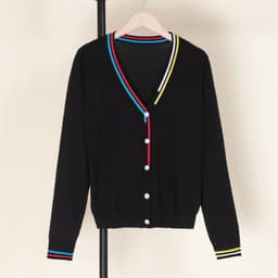 image-Crochet Top Blouses Tricot Clothing Cropped Korean Fashion Style Jersey Cardigan Female Knitted Ladies Sweaters Black Outerwear