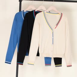 image-Crochet Top Blouses Tricot Clothing Cropped Korean Fashion Style Jersey Cardigan Female Knitted Ladies Sweaters Black Outerwear