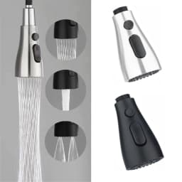 image-Pull Out Spray Shower Head Replacement Tap Sprayer 3 Modes Adaptor Washbasin Faucet Extender Aerator Bubbler Nozzle Kitchen Tap