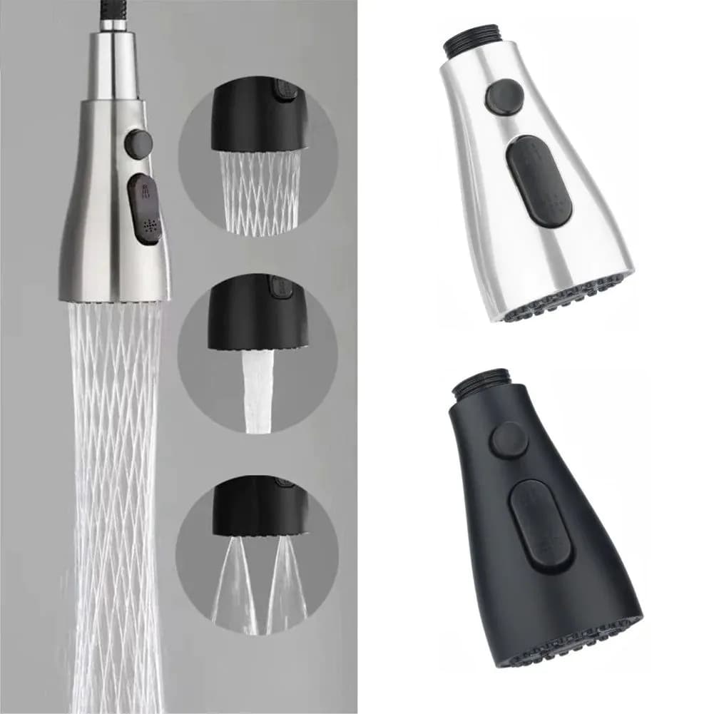 image-Pull Out Spray Shower Head Replacement Tap Sprayer 3 Modes Adaptor Washbasin Faucet Extender Aerator Bubbler Nozzle Kitchen Tap